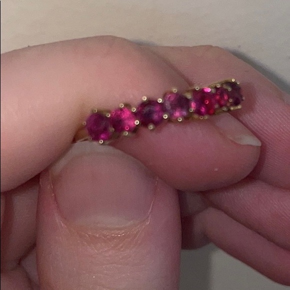 Ruby half eternity band 18k gold - Picture 11 of 17